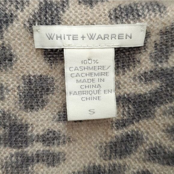 WHITE + Warren 100% Cashmere Cheetah Leopard Print Cardigan - Picture 5 of 11